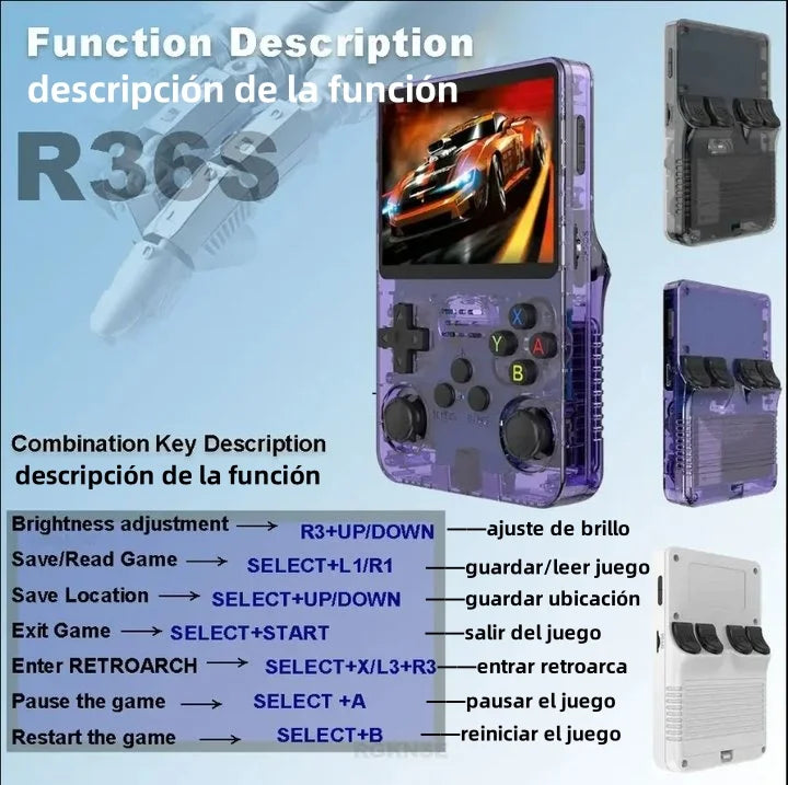 R36S Open Source Retro Handheld Game Console Linux System Kid Portable Pocket Video Player 3.5 Inch IPS Screen Video Game Player
