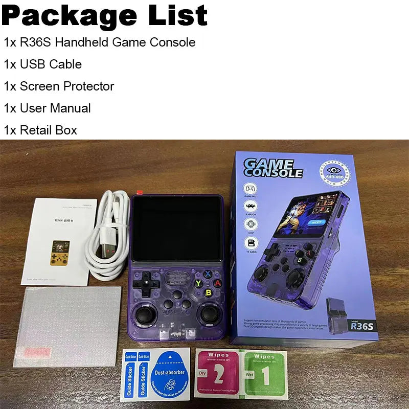 R36S Open Source Retro Handheld Game Console Linux System Kid Portable Pocket Video Player 3.5 Inch IPS Screen Video Game Player