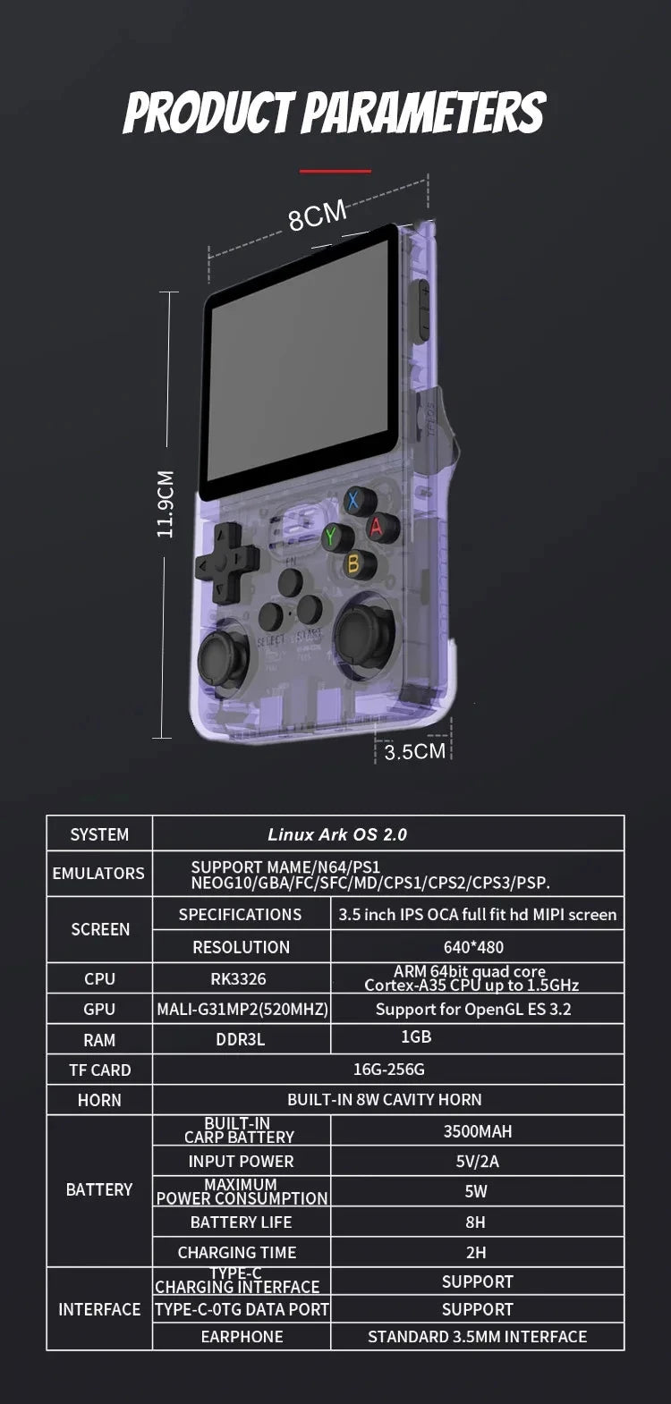 r36s Retro Handheld Game Player Linux System 3.5 Inch IPS Screen R36S Portable Pocket Video Game Console Player For PS1/N64